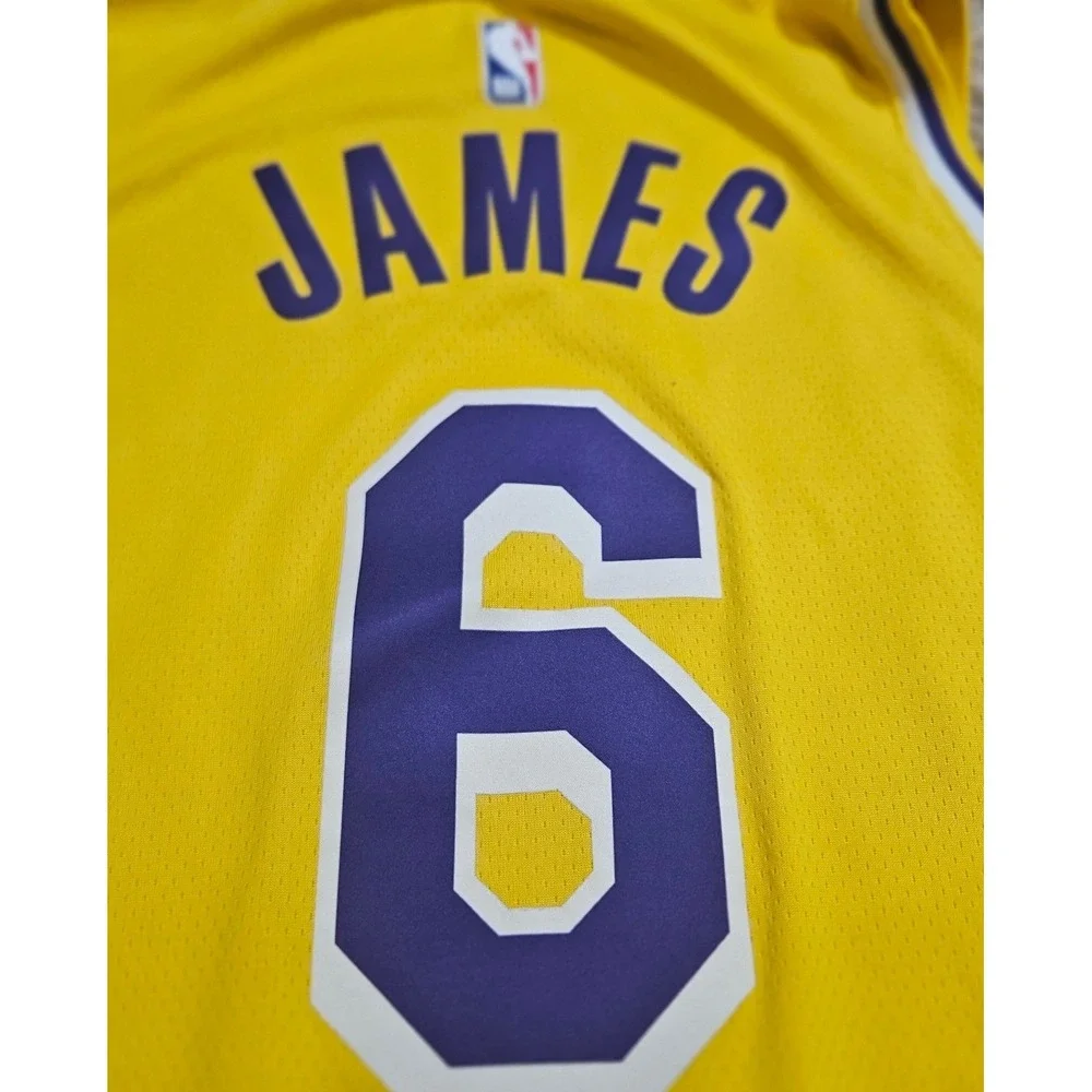 Nike LeBron James Los Angeles Lakers Jersey Yellow Swingman Icon Edition Large